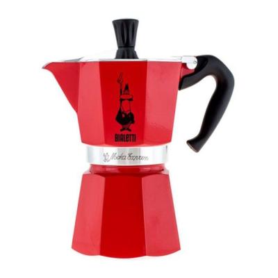 Cafetiere italienne - BIALETTI - Moka Express - Tous feux sauf induction - 6 tasses - 300 ml - Rouge