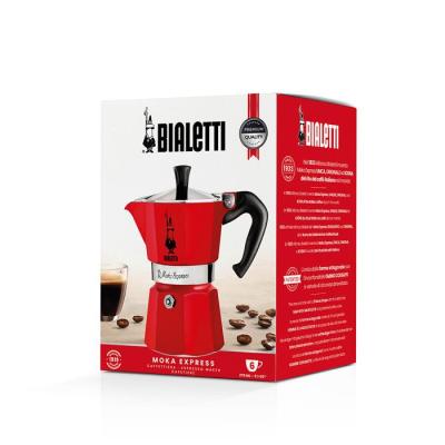 Cafetiere italienne - BIALETTI - Moka Express - Tous feux sauf induction - 6 tasses - 300 ml - Rouge