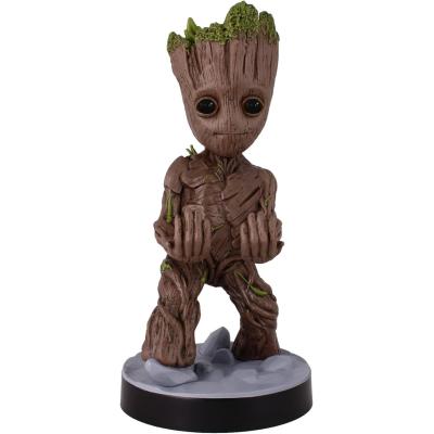Figurine Les Gardiens de la Galaxie Bébé Groot - EXQUISITE GAMING - Cable Guys - Support smartphone ou petit accessoire - 20 c