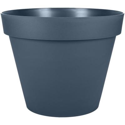Pot de fleur Rond - EDA - Toscane - Ø 40 cm - 23 L - Intérieur/Extérieur - Ø 40 x H.32 cm - Bleu Jean