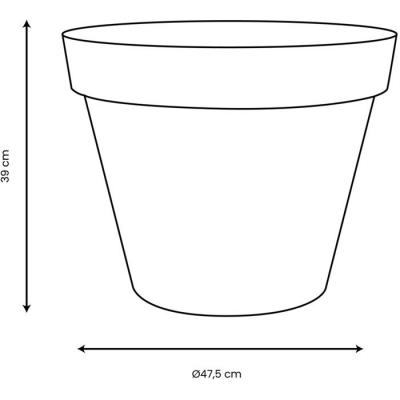 Pot de fleur Rond - EDA - Toscane - Ø 48 cm - 43 L - Intérieur/Extérieur - Ø 47,5 x H.40 cm - Bleu Jean