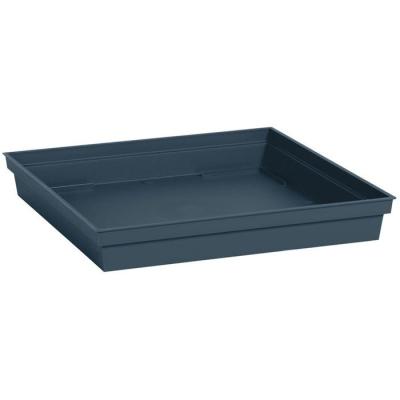 Soucoupe Carrée - EDA - Toscane - 40 cm - Pour Pot 50 cm réf. 013648 - 40 x 40 x H. 5,9 cm - Bleu Jean