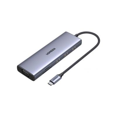 Hub USB-C 9 en 1 - UGREEN - HDMI, VGA, RJ45, SD, TF, USB-C - Noir