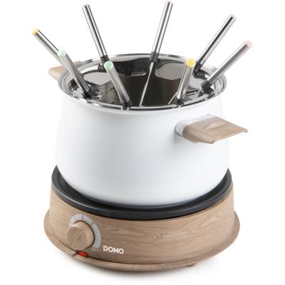 Appareil a fondue - DOMO - DO736F - 1500 W - 2 L - 8 personnes - Blanc/Bois