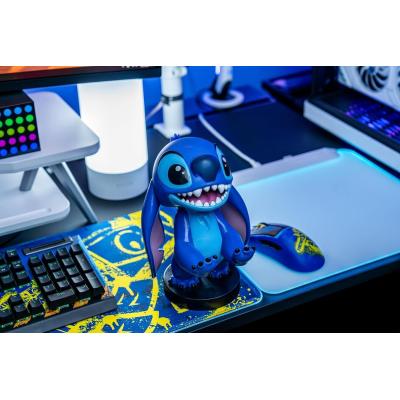 Figurine Disney Stitch Sourire - EXQUISITE GAMING - Cable Guys - Support écouteurs, smartphone ou petit accessoire - 20 cm