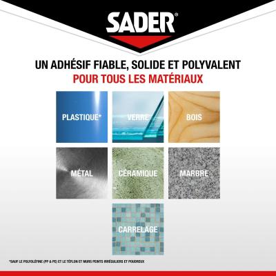 Adhésif double face extra fort - SADER - Fixer sans percer - Extreme - Intérieur - Supporte jusqu'a 10 Kg - Blanc - 2 m x 19 m