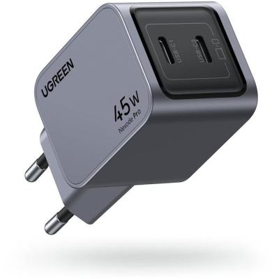 Chargeur secteur - UGREEN - GaN 2 Ports USB-C - 45W - Gris