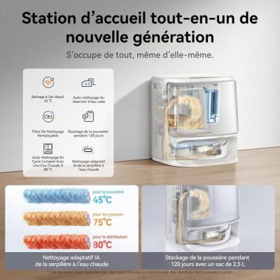 NARWAL FLOW - Aspirateur Robot Laveur avec Station - 22 000 Pa - DualFlow Anti-Enchevetrement Poil Animaux - Systeme Lavage Flow