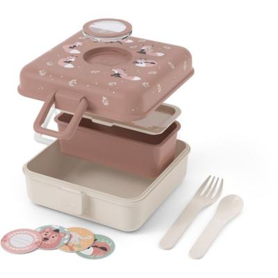 Boite a Sandwich Enfant - MONBENTO - Couverts inclus - Sans BPA - Snacky Fox