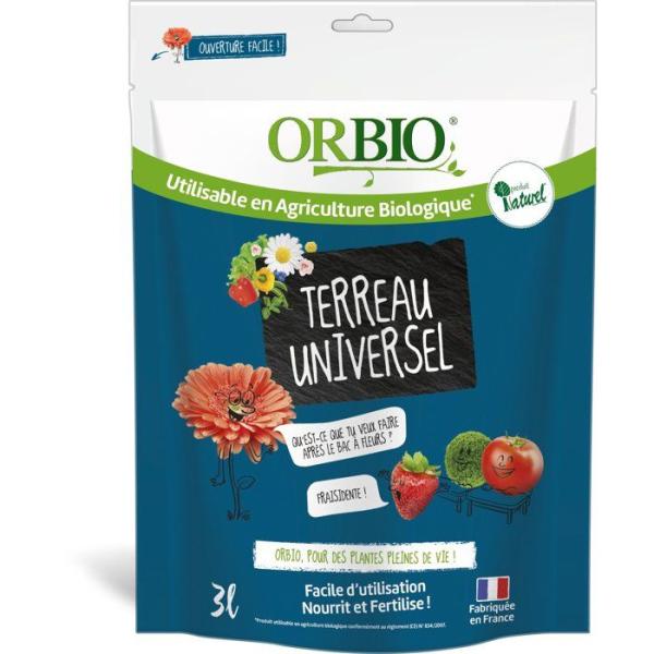 Terreau Universel - ORBIO - Bleu - 3 L