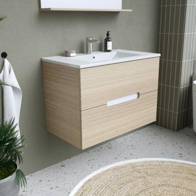 Ensemble meuble de salle de bain - Vasque - Bois - L80 x P45 x H55 cm - Miroir - PILL