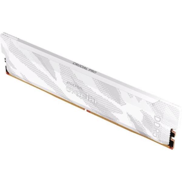 Mémoire gamer - CRUCIAL Pro OC - CP16G64C32U5W - 16&nbsp;Go DDR5-6400 UDIMM - CL32 avec dissipateur thermique - Blanc