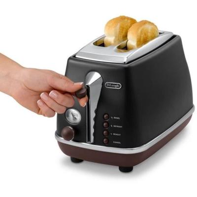 Grille-pain - DELONGHI - CTOV2103.BK - 900 W - 2 fentes - Noir mat / Chocolat