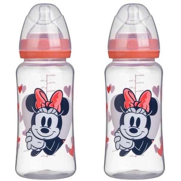 Lot de 2 biberons - DISNEY BABY - MINNIE COLLECTOR - 360 ml - Tétine silicone - Débit 3 positions