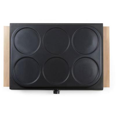 Crepiere - DOMO - DO8717P - 1000 W - Pour 6 crepes de Ø 11,5 cm - Thermostat réglable - Noir / Bois
