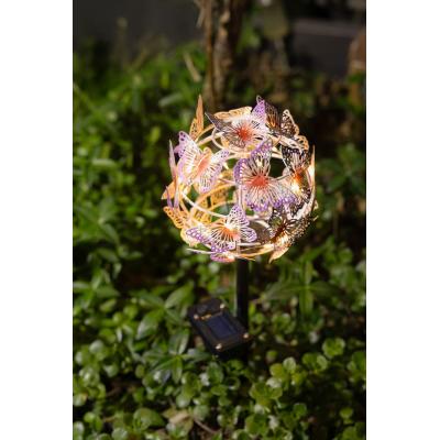 Décoration lumineuse solaire Nuée de Papillons - GALIX - G2623 - Métal - Hauteur 42 cm - 24 Micro LED - Blanc chaud - 3 Lumen