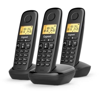 Téléphone fixe - GIGASET - Basic 100 Trio - Mode mains libres - Ecran rétroéclairé - Répertoire 50 contacts - Blocage - No