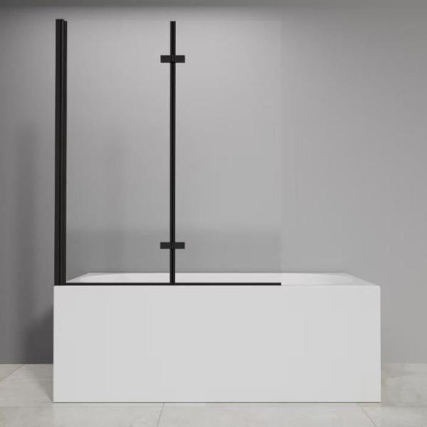 Pare baignoire 2 volets pivotants - HOME GENERATION - Maggy noir - 100 x 140 cm