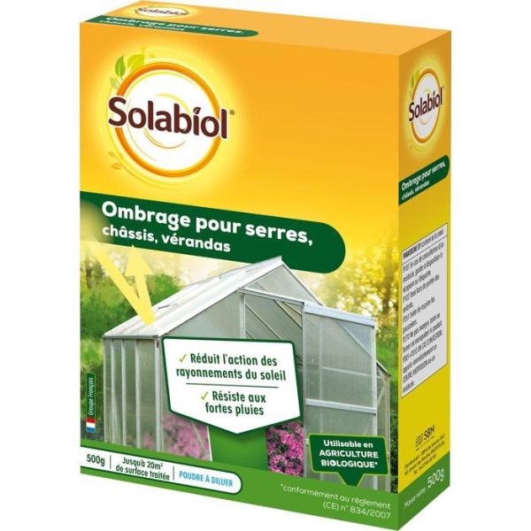 Ombrage pour serres -SOLABIOL - SOS500 - Filet 500 g - Pour serres/châssis/vérandas - Réduit luminosité de 60%