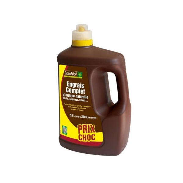 Engrais complet liquide - SOLABIOL - 2,5 L - Jusqu'a 250 L de solution - Universel - Tous types de cultures
