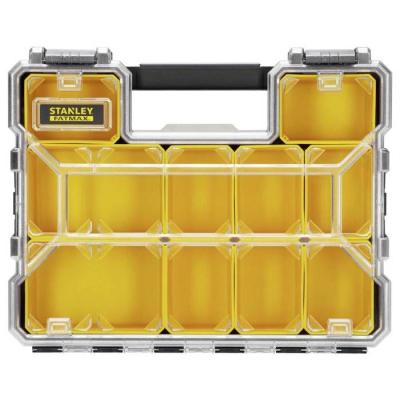 STANLEY FATMAX Organiseur Profondeur 106 mm 1-97-521 - 10 Compartiments Amovibles - Couvercle en Polycarbonate Incassable