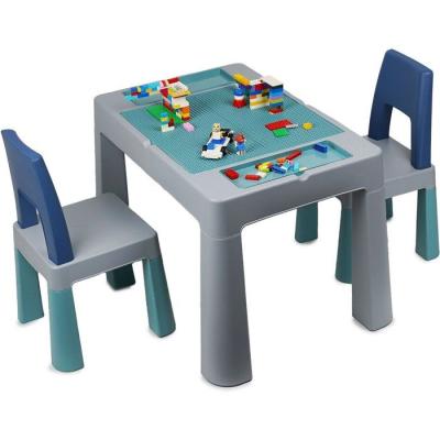 Table d'activités multifonction - THERMOBABY - MULTIPLAY - Avec 2 chaises - Gris / Bleu