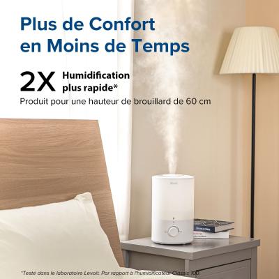 Humidificateur d'air - Levoit - Dual 150 Ultrasonic - Réservoir 3 L - Autonomie jusqu'a 25 h - Surface couverte jusqu'a 27 m²