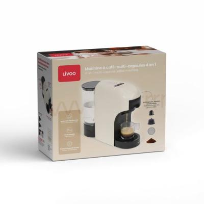 Machine a café multi-capsules 4-en-1 - LIVOO - DOD217C - 1400 W - 7 niveaux d'intensité du café - Creme Machine a café multi-capsules 4-en-1 - LIVOO - DOD217C - 1400 W - 7 niveaux d'intensité du café - Creme