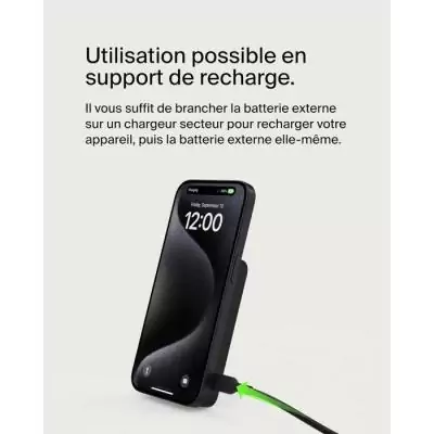 Batterie externe - BELKIN - 5 000 mAh - MagSafe - 15 W - Noir