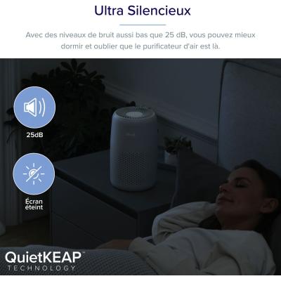 Purificateur d'air - Levoit - Core Mini Pro - Filtration 3 étapes - Surface jusqu'a 16 m² - Capteur qualité air - 7 W - Gris