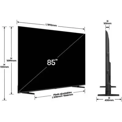 Hisense 85A6Q - TV LED 85 (215 cm) - 4K UHD 3840x2160 - HDR10+ - TV connecté - 3xHDMI 2.1 - WiFi Hisense 85A6Q - TV LED 85 (215 cm) - 4K UHD 3840x2160 - HDR10+ - TV connecté - 3xHDMI 2.1 - WiFi