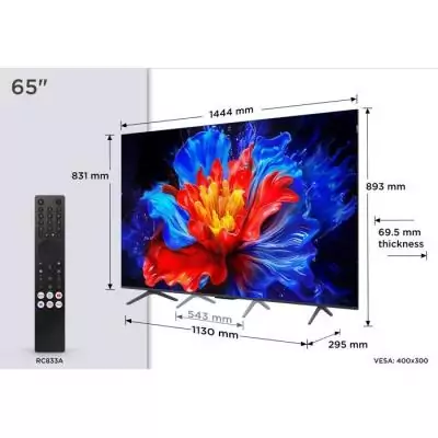 TCL 65P8K - TV QLED 65 (165 cm) - 4K UHD 3840x2160 - 144 Hz - Dolby Vision - Google TV - 4xHDMI 2.1 - WiFi TCL 65P8K - TV QLED 65 (165 cm) - 4K UHD 3840x2160 - 144 Hz - Dolby Vision - Google TV - 4xHDMI 2.1 - WiFi