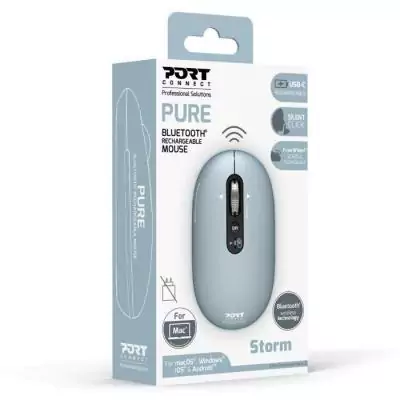 Souris Bluetooth rechargeable - PORT Designs 910500 PURE - Bleu sombre