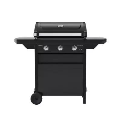 Barbecue gaz compact 3 brûleurs en acier - Surface de cuisson 60x35 cm