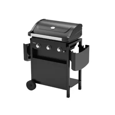 Barbecue gaz compact 3 brûleurs en acier - Surface de cuisson 60x35 cm