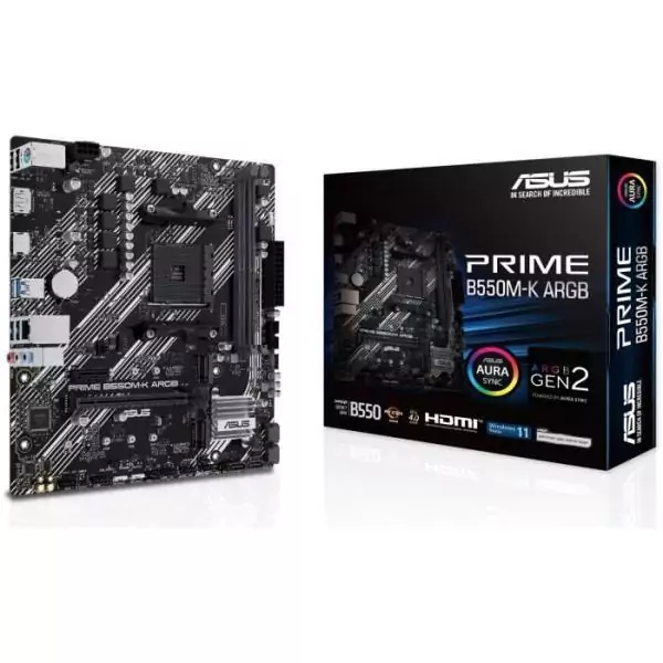 Carte mere - ASUS - PRIME B550M-K ARGB - AMD B550 - Emplacement AM4 micro ATX