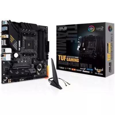 Carte mère ASUS TUF GAMING B550M-PLUS WIFI II - Performances AMD B550 - Format micro ATX - Idéal pour les gamers Carte mère ASUS TUF GAMING B550M-PLUS WIFI II - Performances AMD B550 - Format micro ATX - Idéal pour les gamers