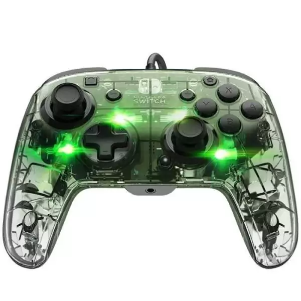 Manette filaire pour Nintendo Switch - PDP - Afterglow - Éclairage LED - Transparent