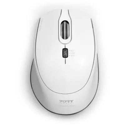 Souris optique silencieuse sans fil PORT DESIGNS Blanc - USB/USB-C 
