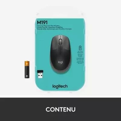 Souris sans fil Logitech M190 Noir - Confort et performance