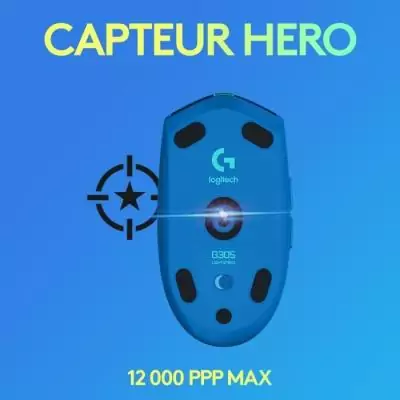 Souris Gamer Sans Fil Logitech G305 Lightspeed Bleu - Liberté de Mouvement