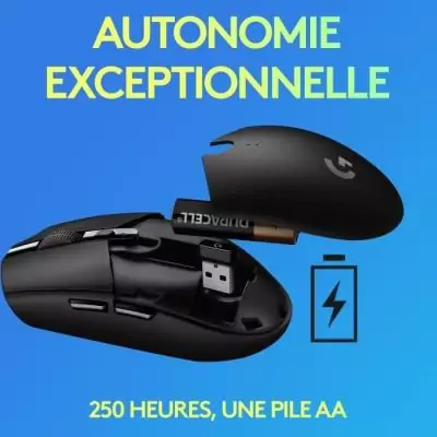Souris Gamer Sans Fil Logitech G305 Lightspeed Bleu - Liberté de Mouvement