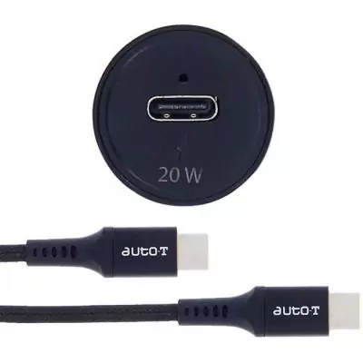 Kit chargeur auto - AUTO T - 540225 - USB-C - 20 W - 5 A Kit chargeur auto - AUTO T - 540225 - USB-C - 20 W - 5 A