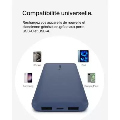 Batterie externe - BELKIN - 10 000 mAh - Bleu Batterie externe - BELKIN - 10 000 mAh - Bleu