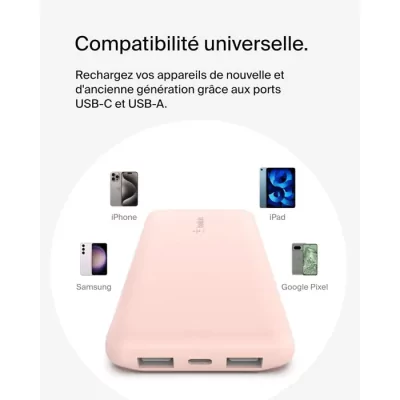 Batterie externe - BELKIN - 10 000 mAh - Rose