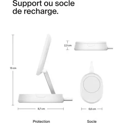 Support de charge magnétique - BELKIN - Qi2 - 15W - Blanc