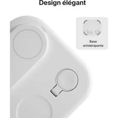Socle de recharge - BELKIN - Qi2 - 3-en-1 - Blanc