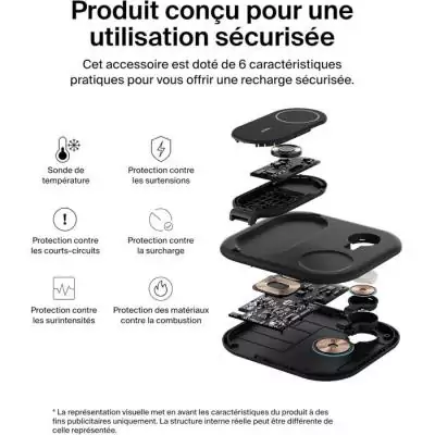 Socle de recharge sans fil BELKIN Qi2 - 3-en-1 - Noir